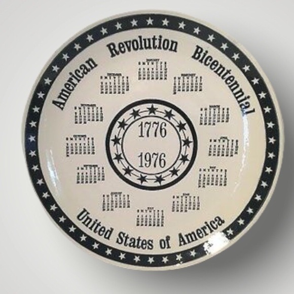 Vintage American Revolution Bicentennial Calendar Plate 1776-1976 / 10 inches - Picture 1 of 1